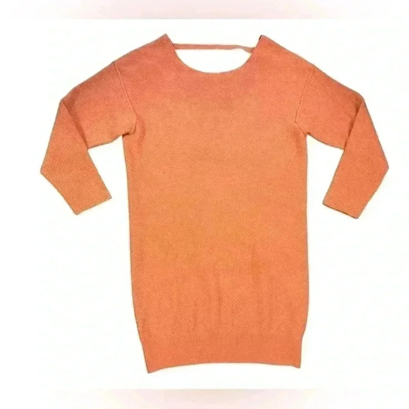 Free People Hourglass Cashmere Sweater Dress Tunic  Open Back Salmon Size Small - Picture 4 of 16
